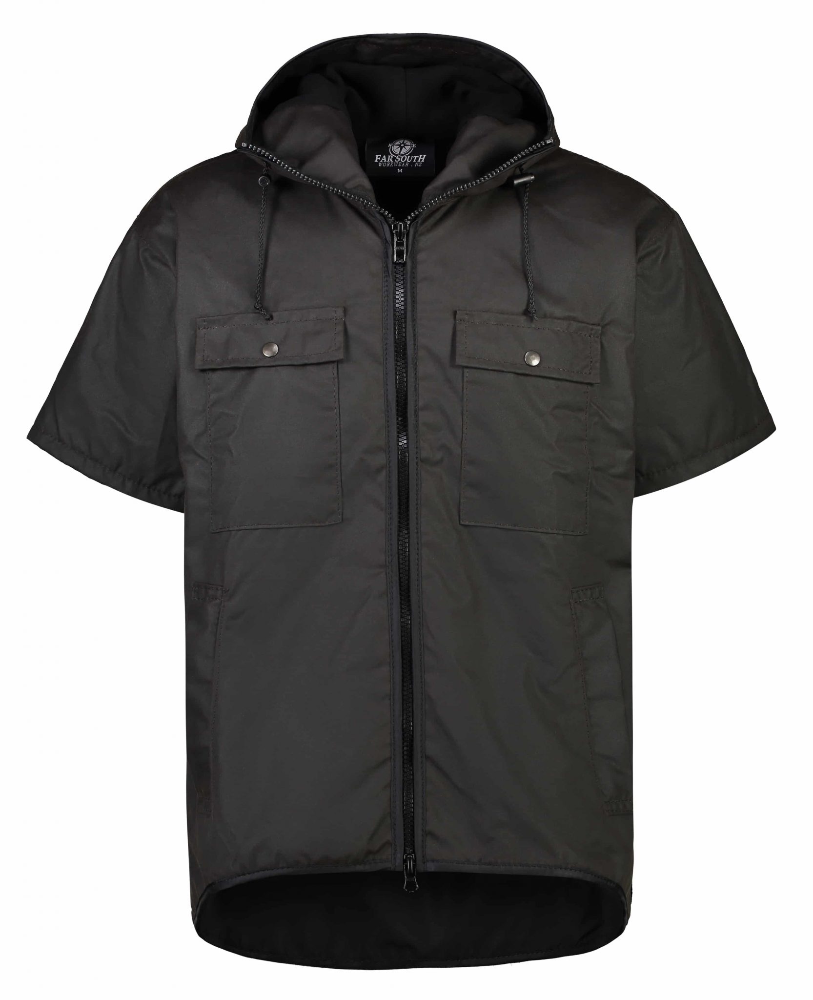Far South Blackmount Short Sleeve Hooded Oilskin Vest Farsouth Far