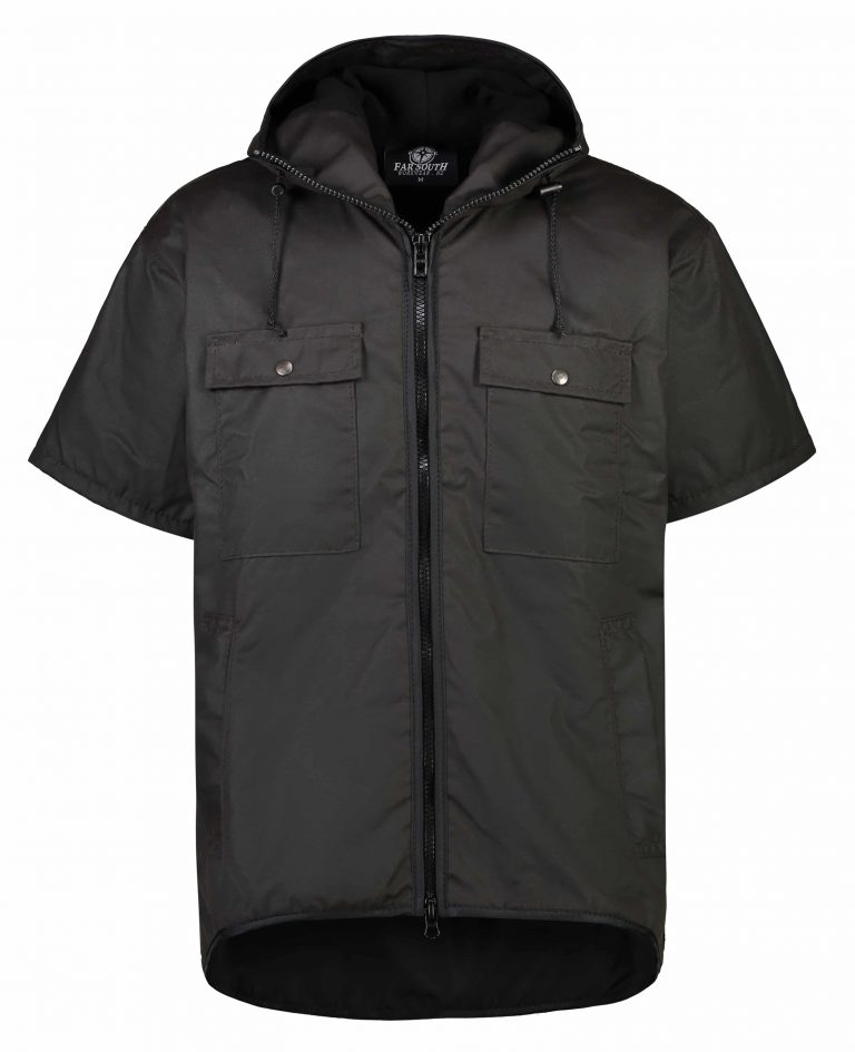 Far South Blackmount Short Sleeve Hooded Oilskin Vest Farsouth Far